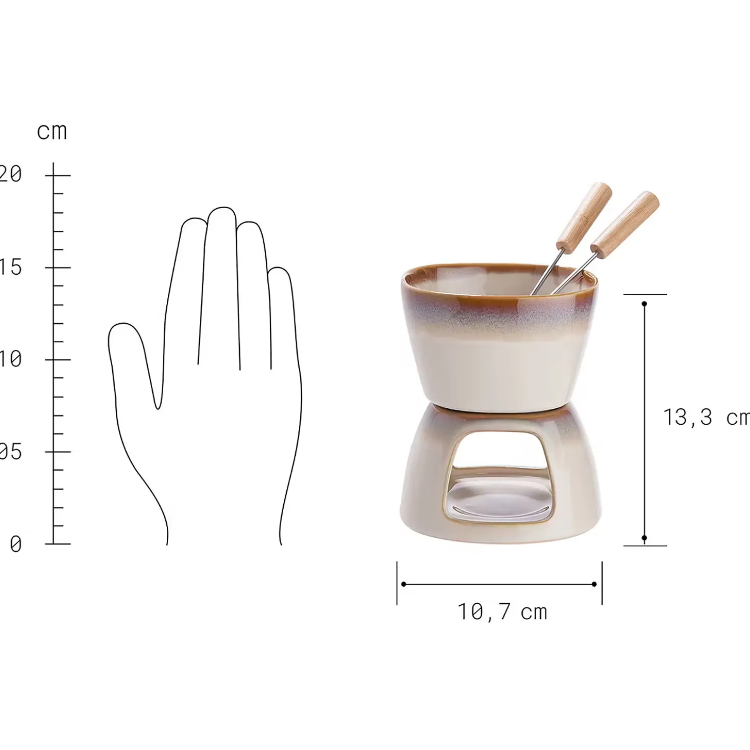 AU CHOCOLAT Mini-Fondue 4er-Set