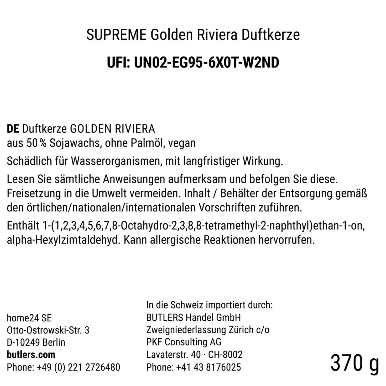 SUPREME Duftkerze Golden Riviera